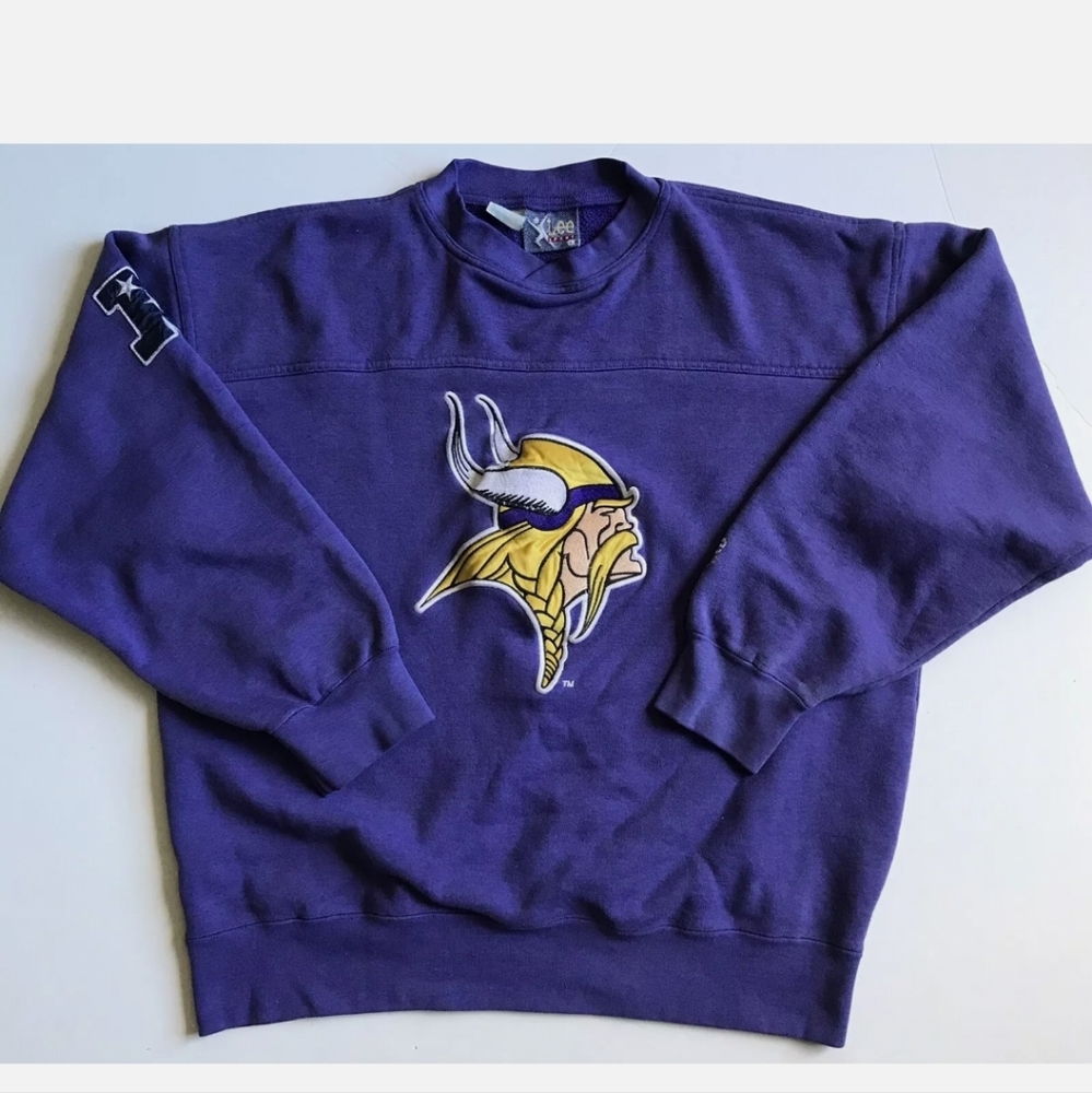 vintage 90s Lee sports Minnesota Vikings pull over sweater Size Large